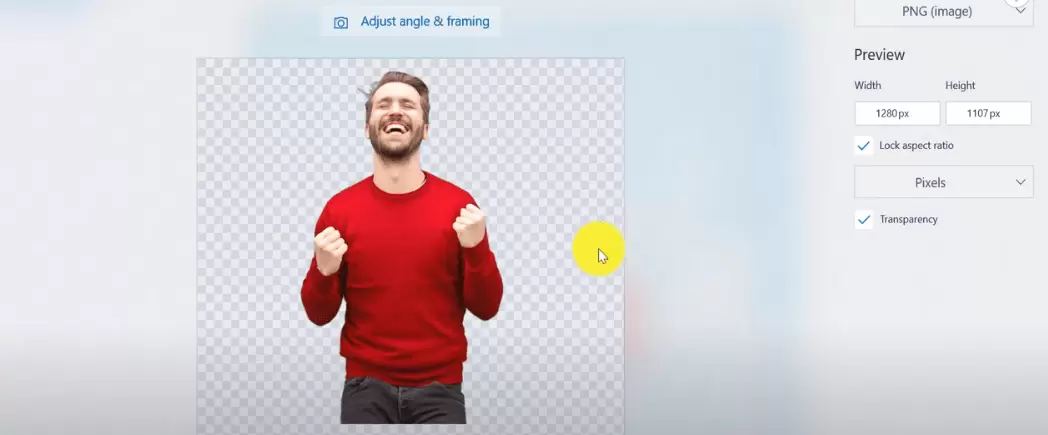 Choose the folder where you wish to save this transparent image