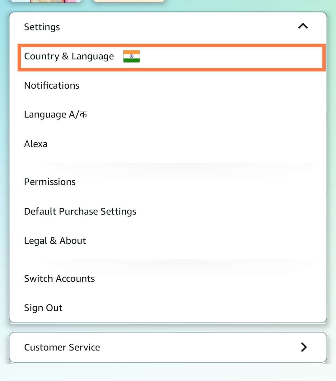Language and country option