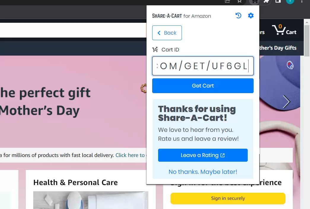 Paste the code and use it for another end