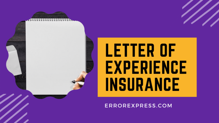 Letter Of Experience Insurance