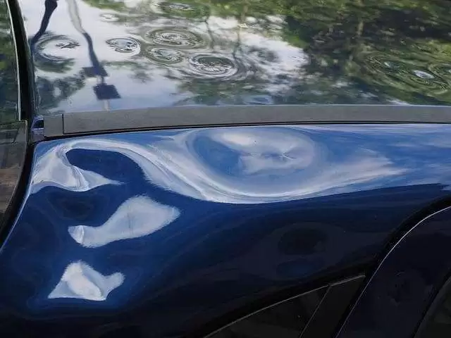 Hail damage car