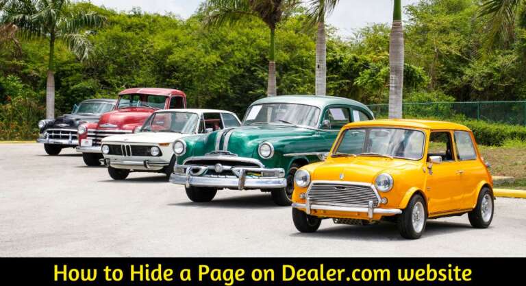 how to hide page on a dealer.com website