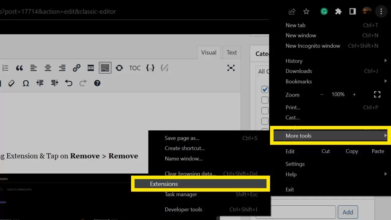 How to Remove QuickLookSearches on Chrome