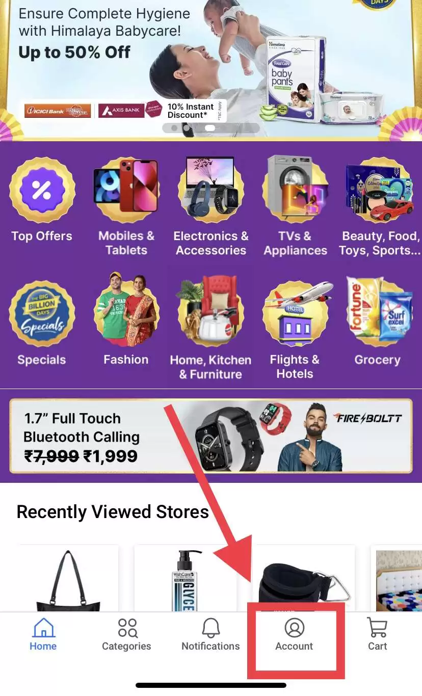 Flipkart Account Settings