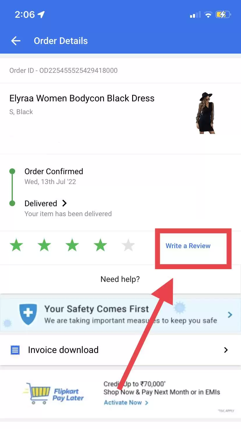 How to give feedback to flipkart delivery boys