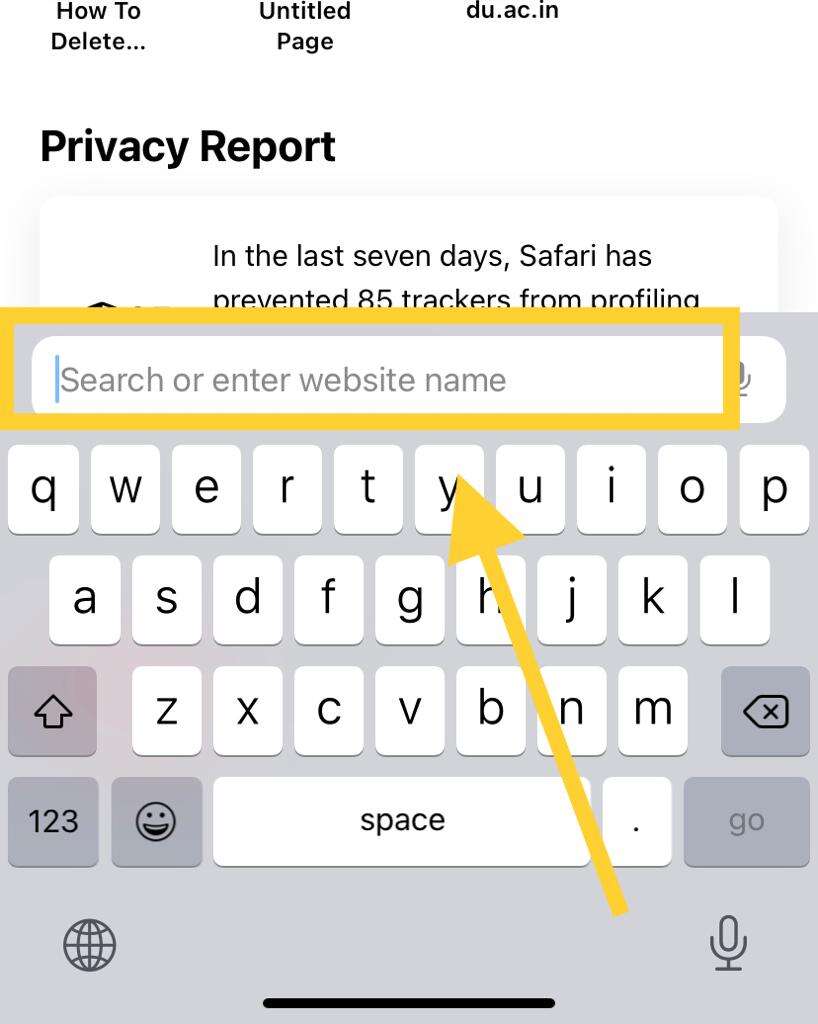 Search bar- To Delete Byju's Account