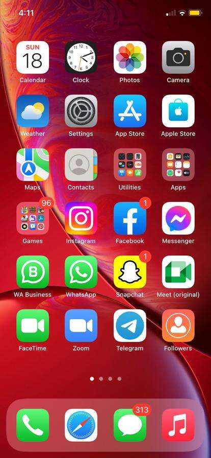 Mobile phone screen iphone