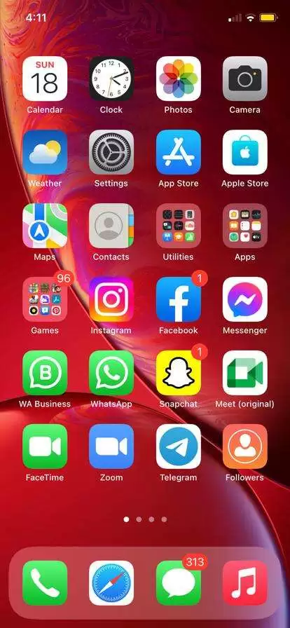 Mobile phone screen iphone