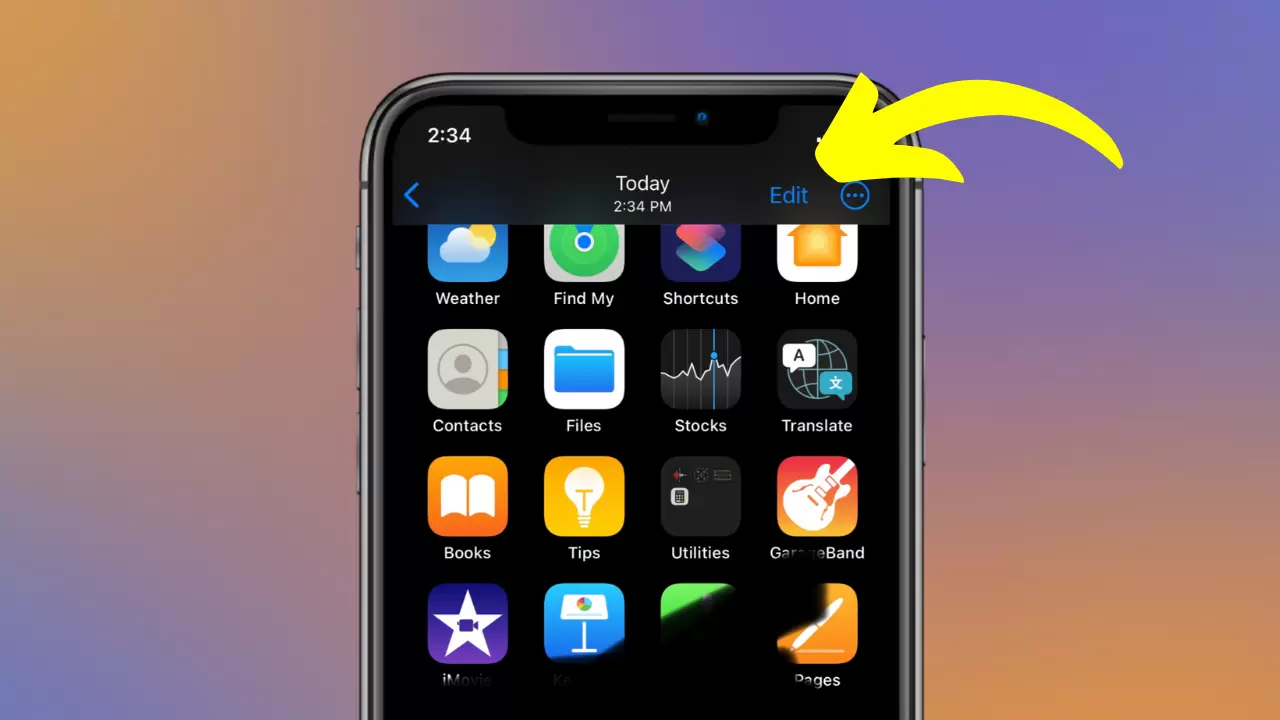 Tap on edit button
