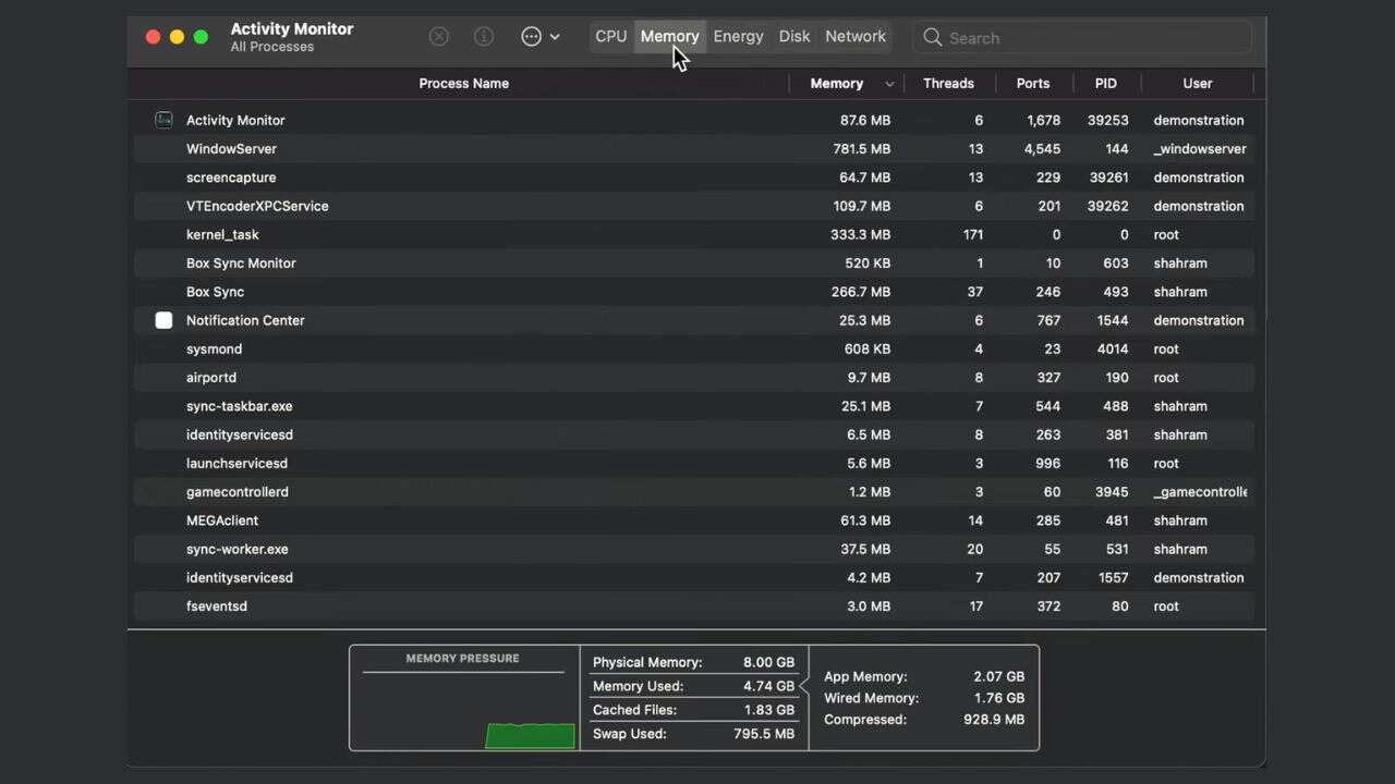 Activity Monitor On MAC -How to Remove Feed Chunk App