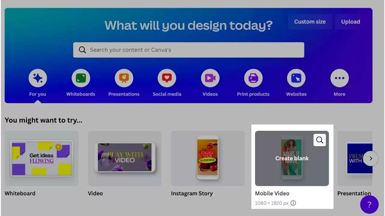 Canva Homepage