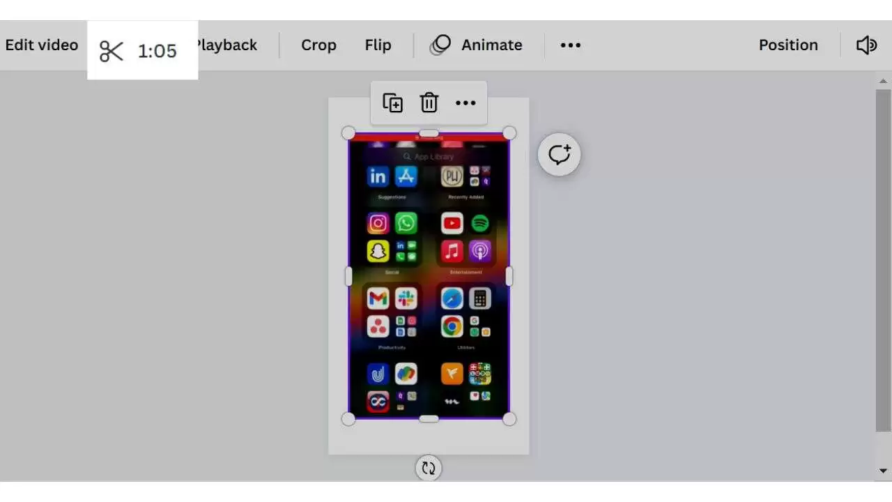 Canva Scissor Icon - Remove Stickers From a TikTok Video