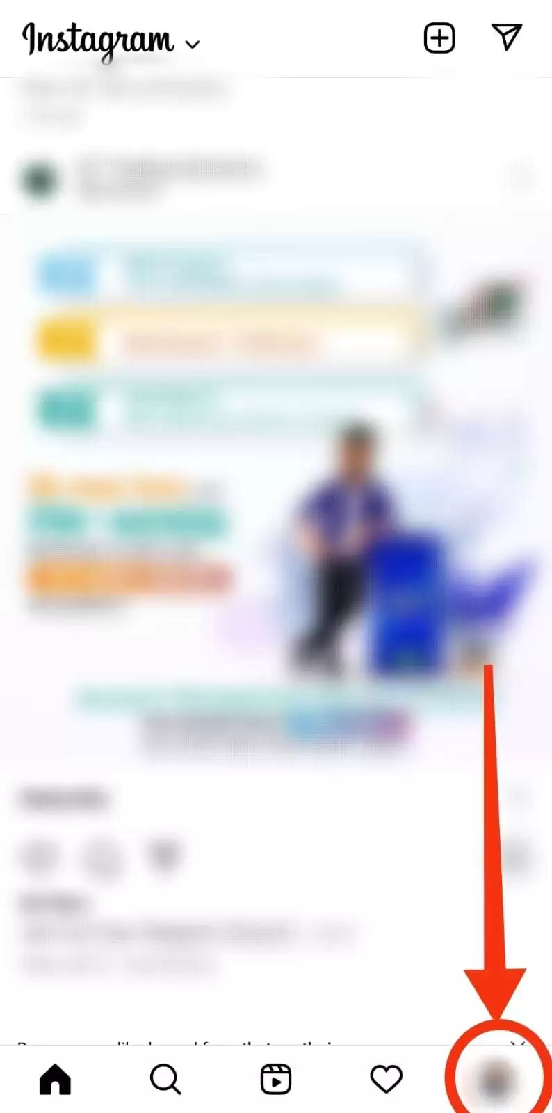Tap Instagram profile icon