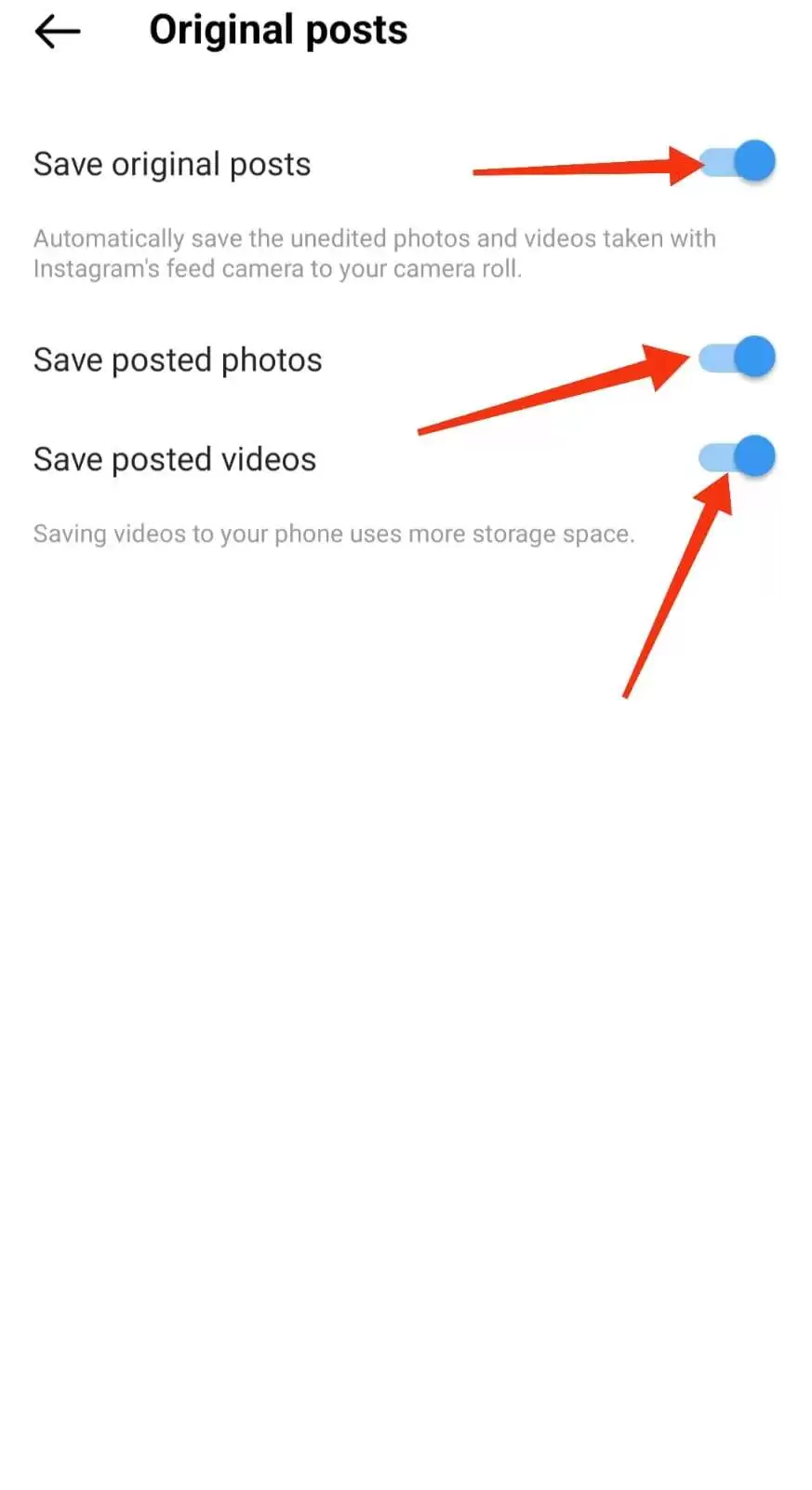 Disable Save Original Posts, Save Posted Photos, and Save Posted Videos option