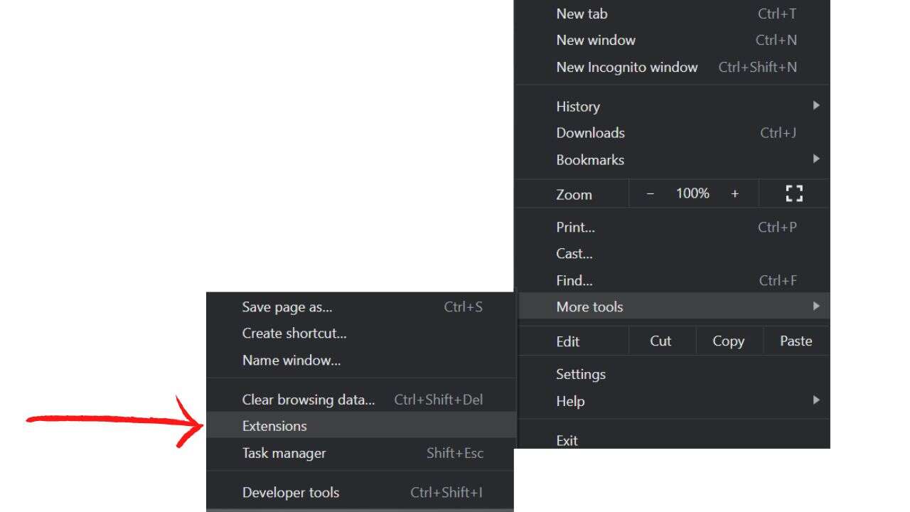 Chrome extensions option