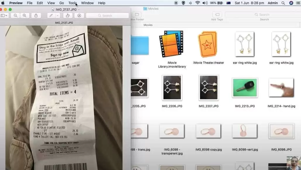 Image preview app click on tools