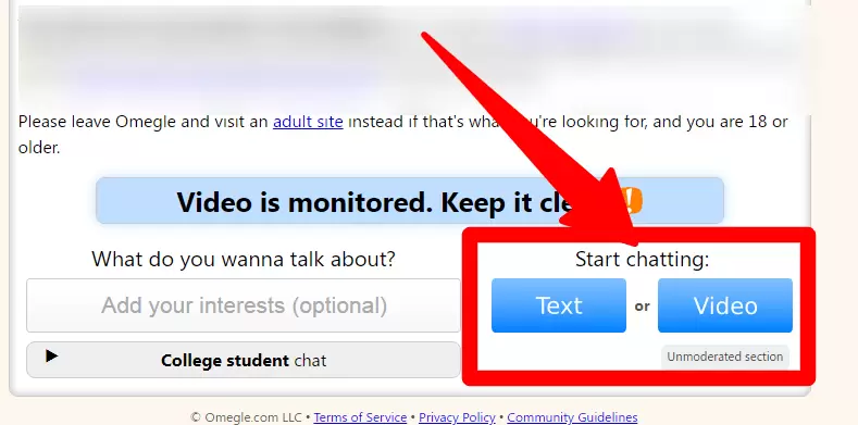 choose voice or video chat
