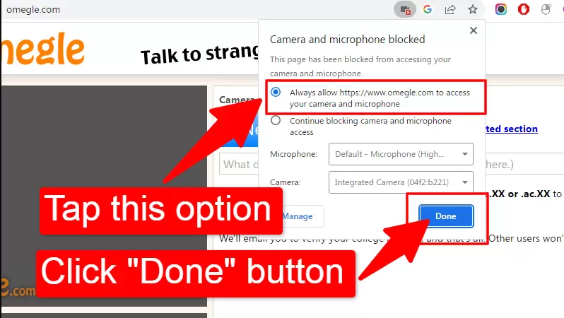 Tap on allow and click done button