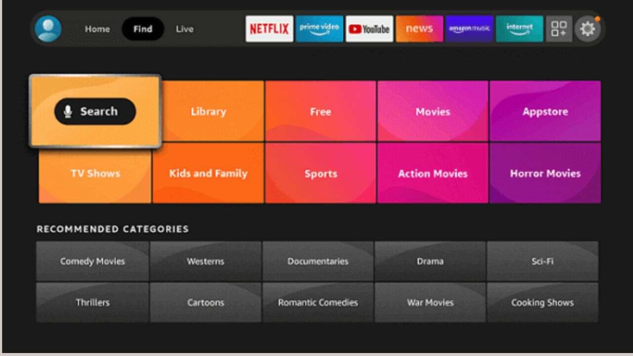 Select the search tile
