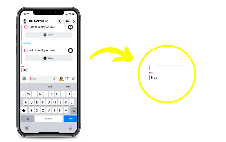 Tap on the chat