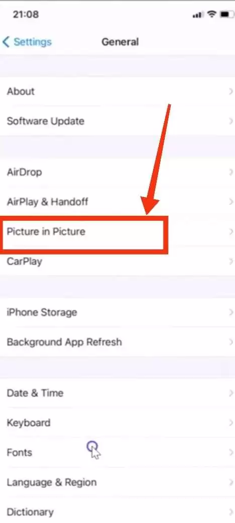 Tap on picture in picture