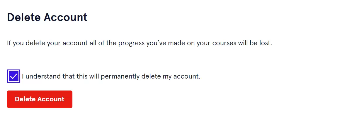 Delete Codeacademy Account