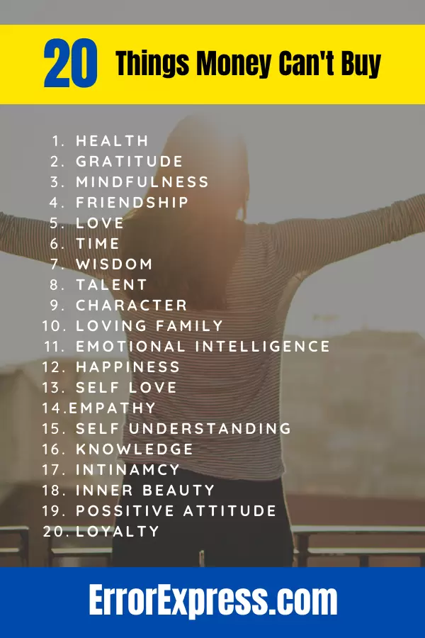What No Money Can Buy - 20 Things