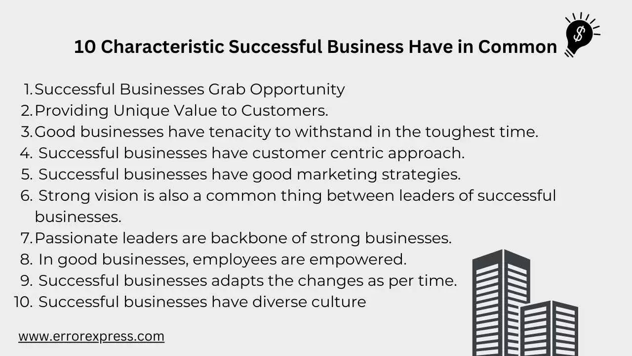 10 characteristic successful business have in common 