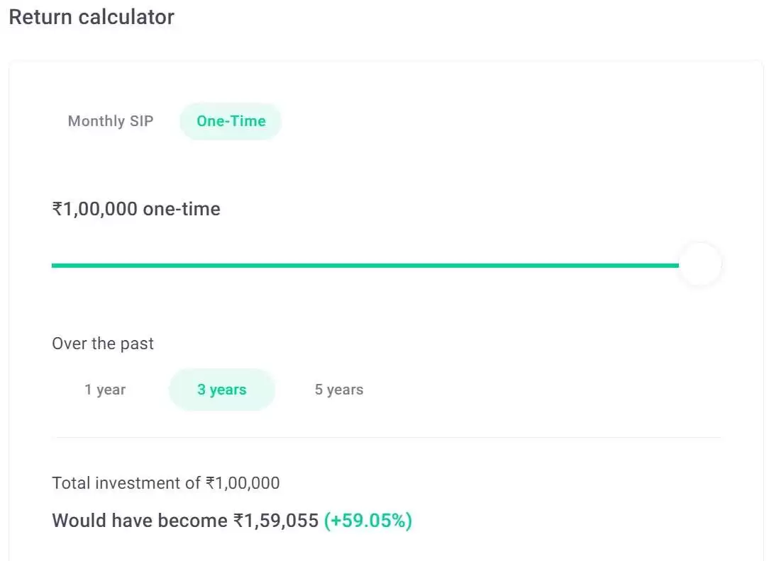 Mutual fund return calculator