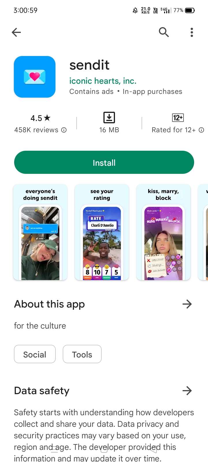 Sendit application google play store