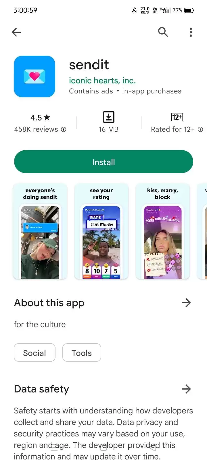 Sendit application google play store
