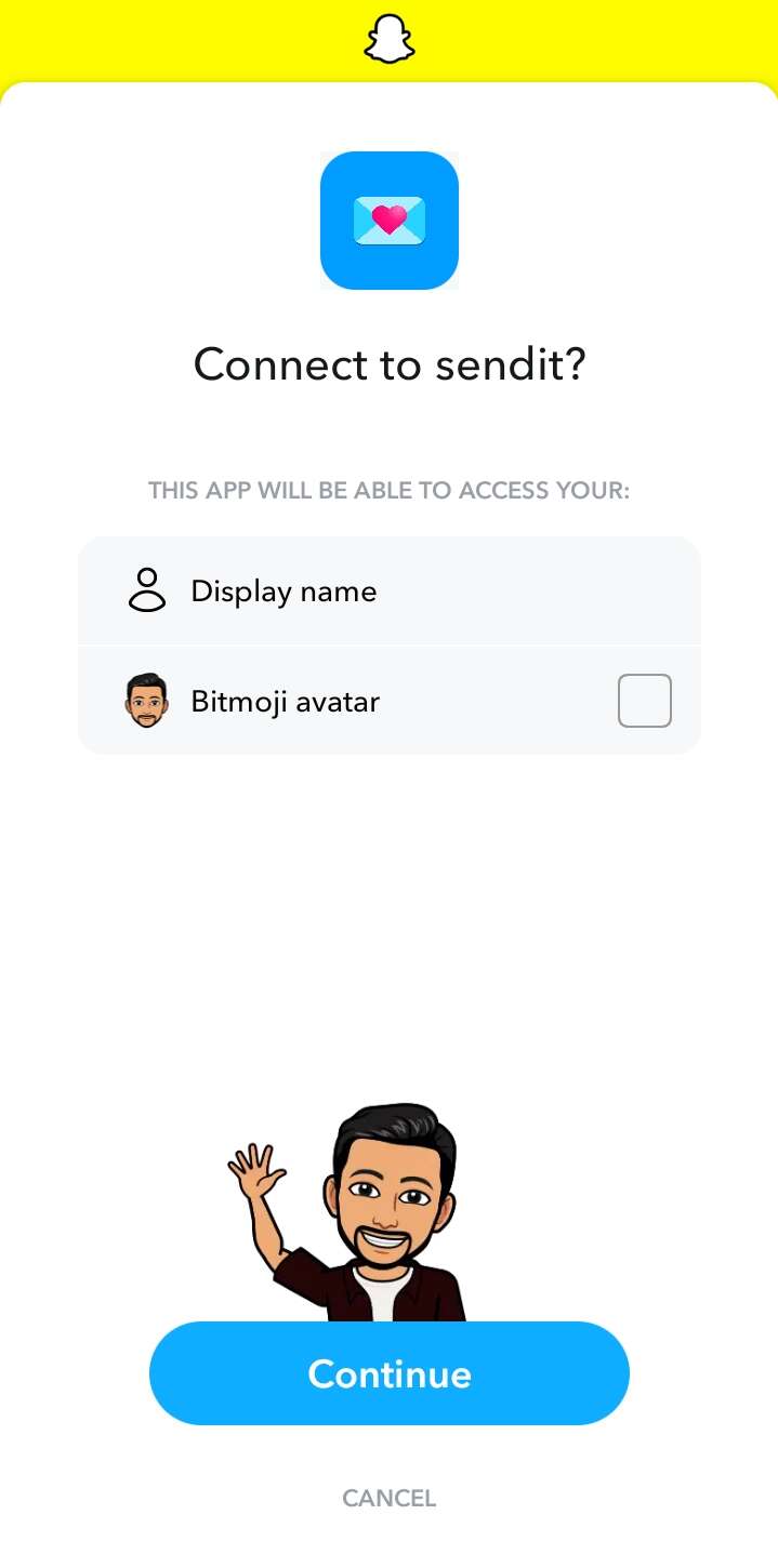 Connect to sendit app