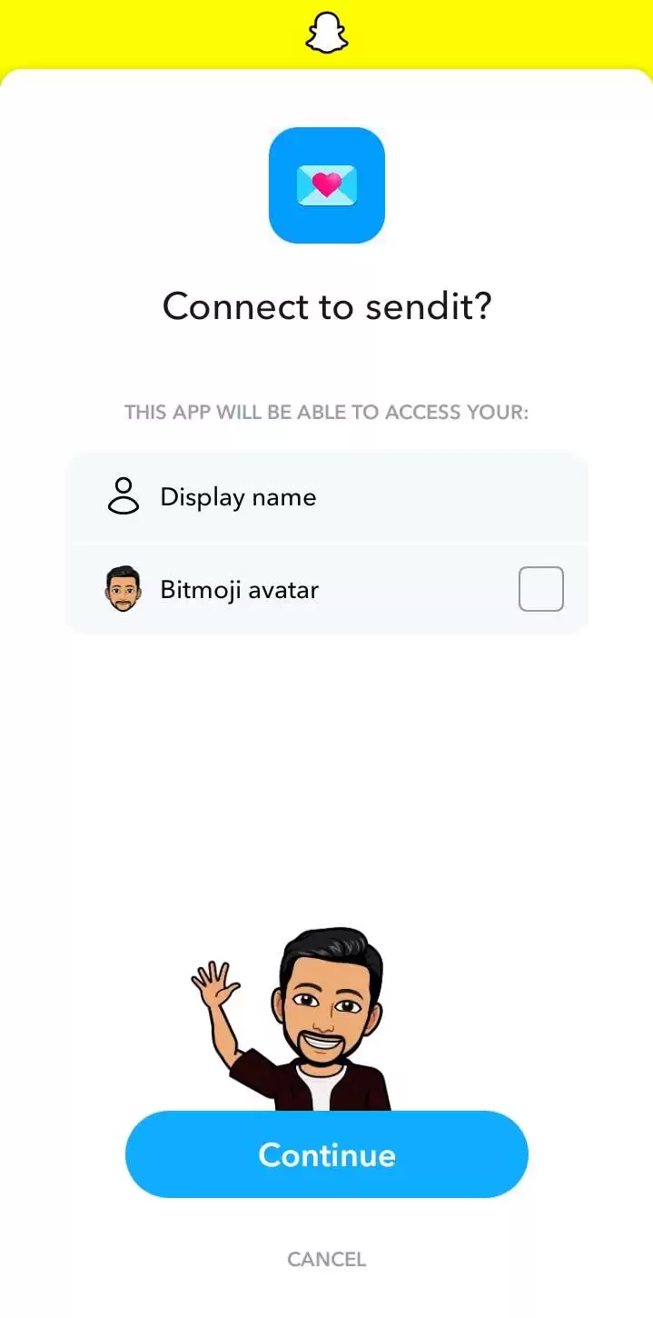 Connect to sendit app