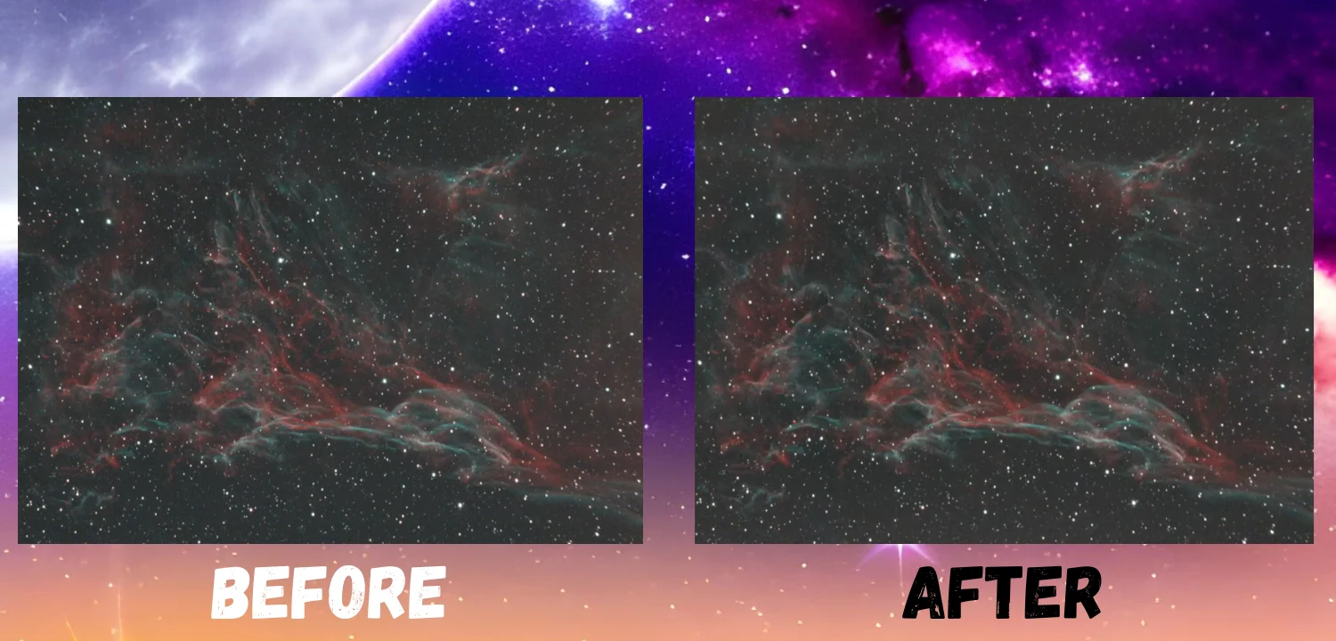 PixInsight before and after