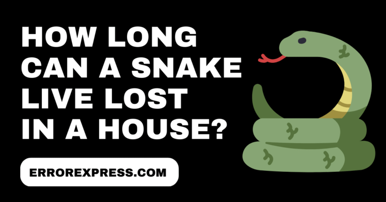 How long can a snake live lost in a house