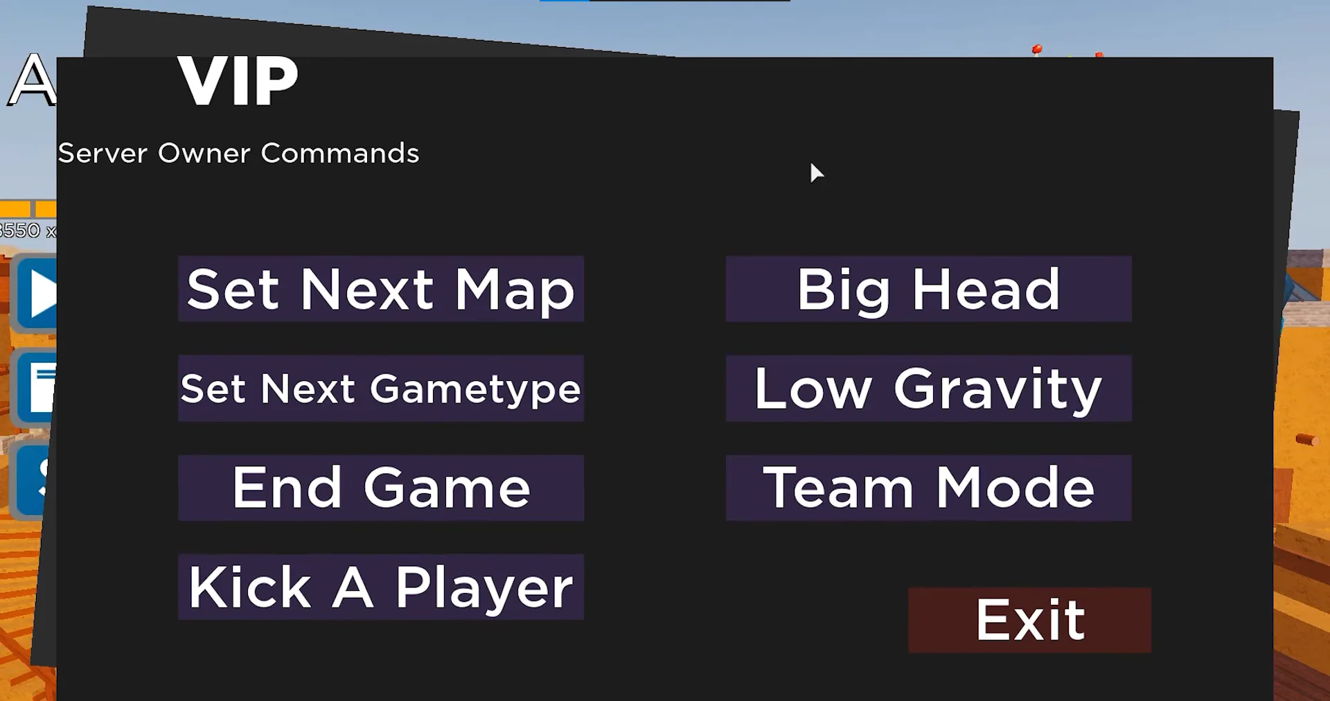 how to change gamemode in Arsenal VIP Server