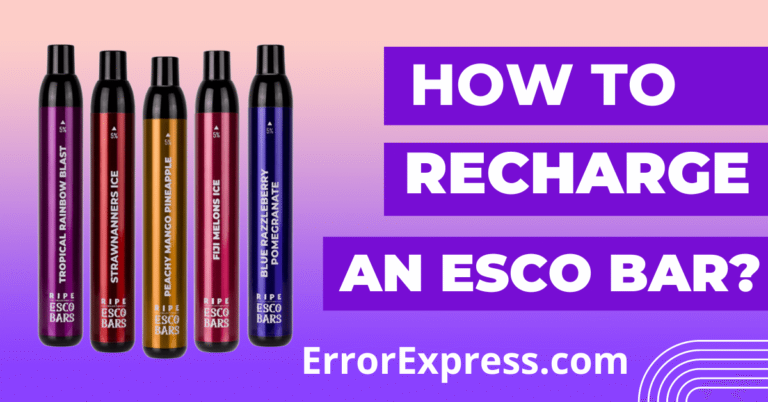 How To Recharge An Esco Bar {Help Guide}