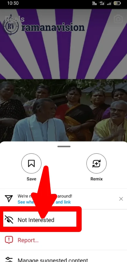 Instagram not interested option