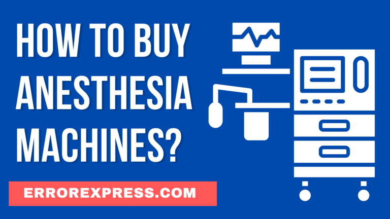 How To Buy Anesthesia Machines