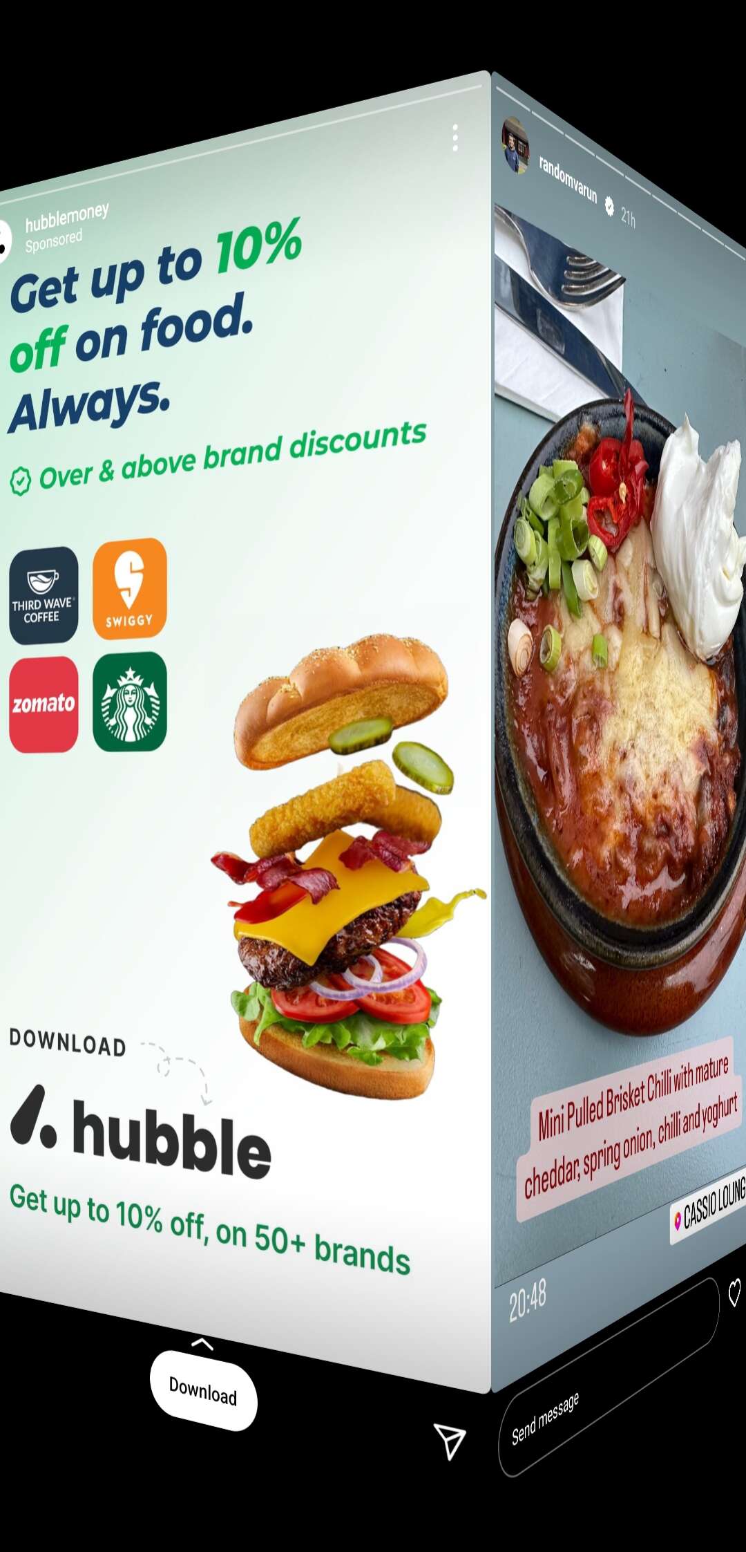 Swipe left the Instagram stories