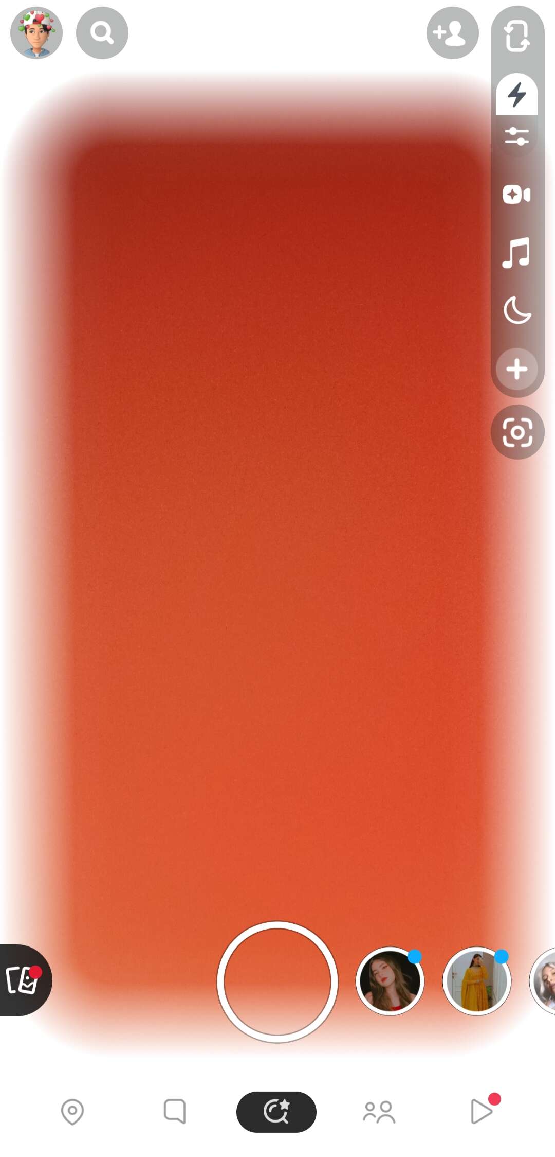 turning on the ring light would be possible by tapping the icon.