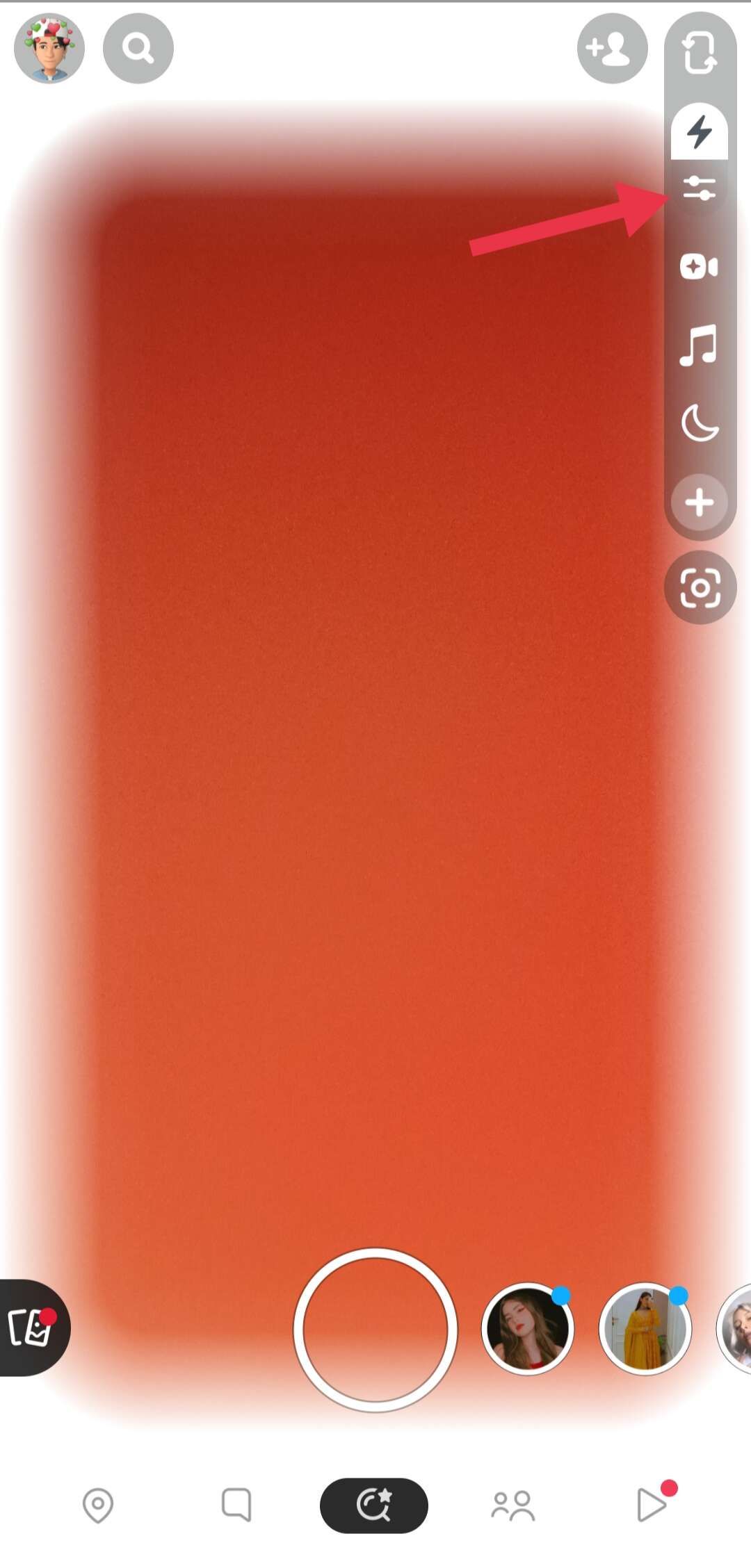 Camera Flash option for snapchat