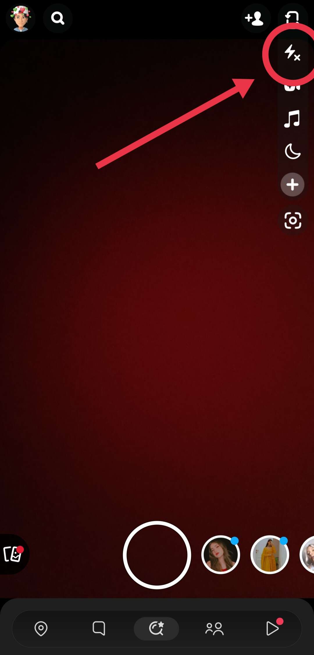 Lightning Bolt Option In Snapchat