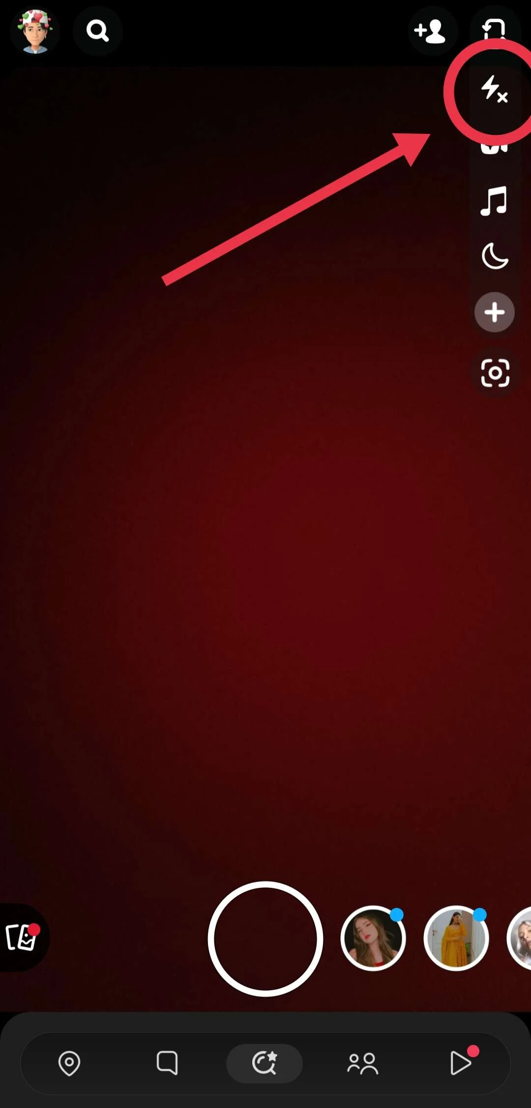 Lightning Bolt Option In Snapchat