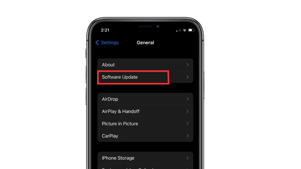 Software update option - iPhone not Sending Pictures to Android Devices