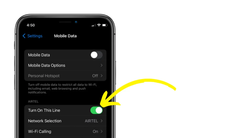 Toggle off the Turn on this line settings 