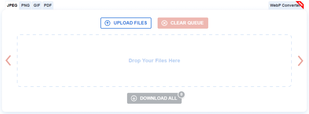 Upload the images in compressjpeg website 