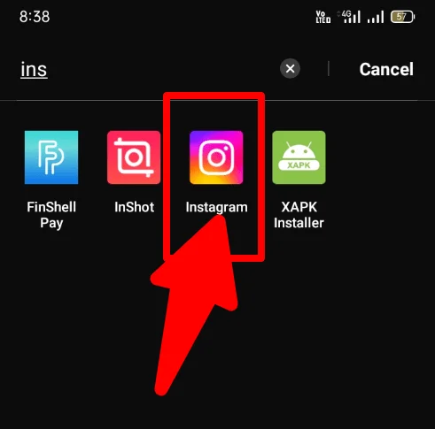 Open the Instagram Application on android mobile