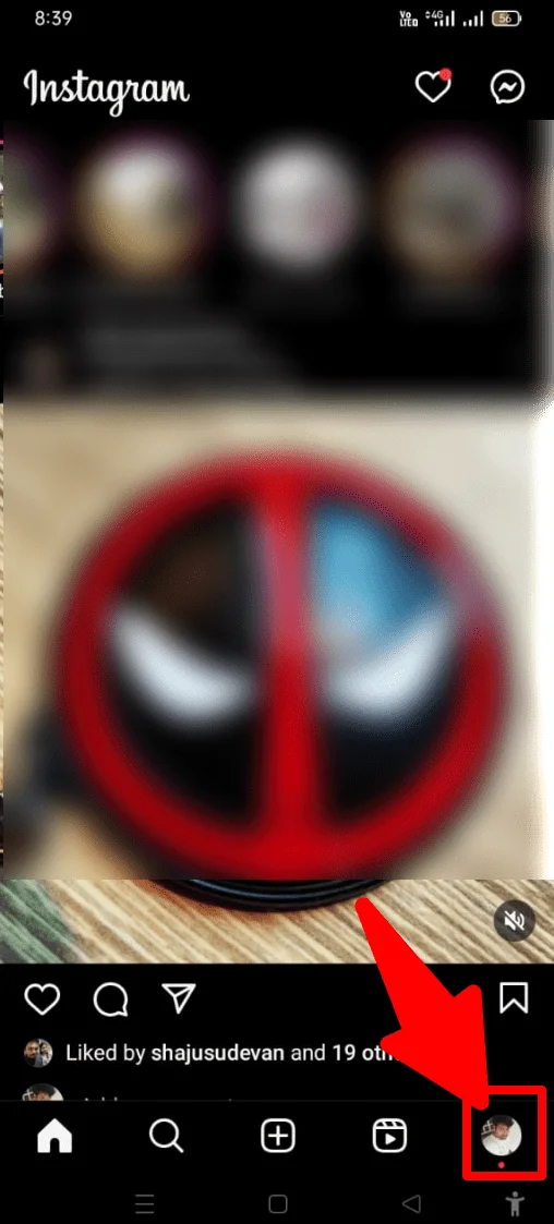 Tap on the Instagram profile icon 