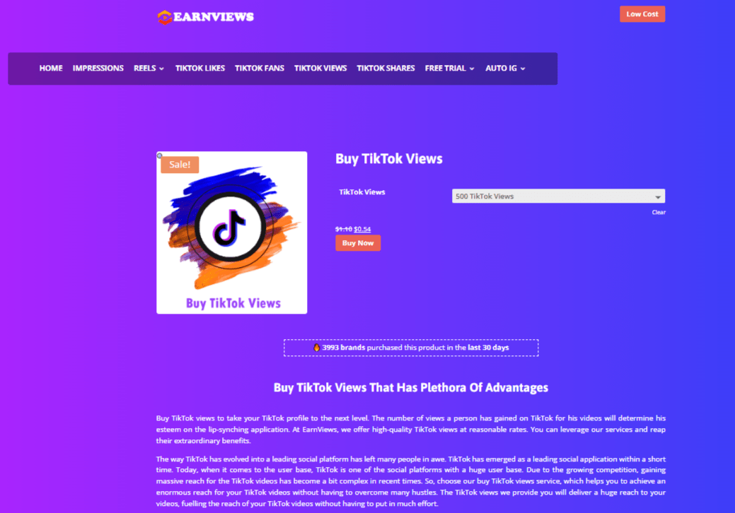 Earnviews website homepage screen